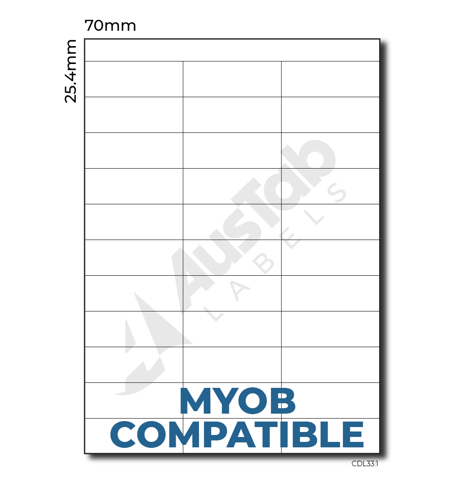 20 Labels per page MYOB Compatible (CDL20:20)  Austab Labels Regarding 33 Labels Per Sheet Template