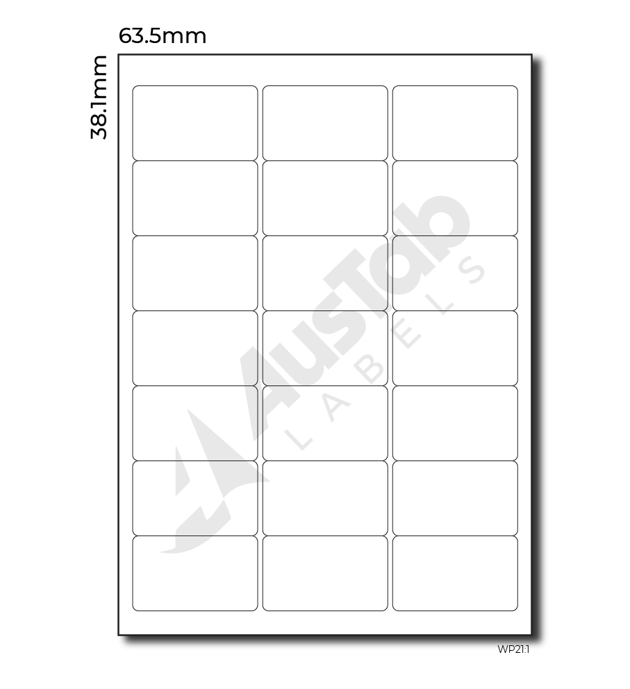 Label Template 21 Per Sheet